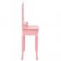 Preview: Schminktisch-Set mit Hocker Rosa 80×69×141 cm Paulowniaholz 