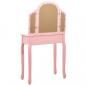 Preview: Schminktisch mit Hocker Rosa 65x36x128 cm Paulownia-Holz MDF