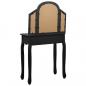 Preview: Schminktisch mit Hocker Schwarz 65x36x128 cm Paulownia-Holz MDF