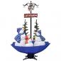 Preview: Weihnachtsbaum mit Schnee und Schirm-Fuß Blau 170 cm PVC