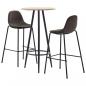 Preview: ARDEBO.de - 3-tlg. Bar-Set Stoff Dunkelgrau