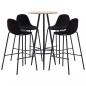 Preview: ARDEBO.de - 5-tlg. Bar-Set Stoff Schwarz