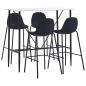 Preview: ARDEBO.de - 5-tlg. Bar-Set Stoff Schwarz