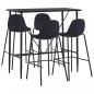 Preview: ARDEBO.de - 5-tlg. Bar-Set Stoff Schwarz