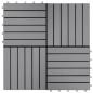 Preview: Terrassenfliesen 20 Stk. Grau 30 x 30 cm Massivholz Akazie