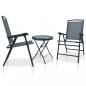 Preview: ARDEBO.de - 3-tlg. Bistro-Set Grau Stahl