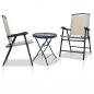 Preview: ARDEBO.de - 3-tlg. Bistro-Set Cremeweiß Stahl