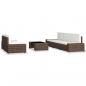 Preview: 6-tlg. Garten-Lounge-Set Poly Rattan Braun