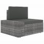 Preview: 5-tlg. Garten-Lounge-Set Poly Rattan Grau