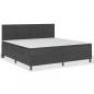 Preview: Boxspringbett Dunkelgrau Stoff 200x200 cm