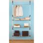 Preview: Teleskop-Garderobe mit Stangen und Regal Aluminium