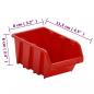 Preview: 35-tlg Stapelboxen-Wandregal Rot & Schwarz 77x39cm Polypropylen