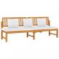 Preview: Tagesbett mit Cremeweißen Kissen 200x60x75 cm Massivholz Akazie