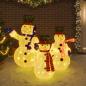 Preview: ARDEBO.de - LED-Schneemann Familie Weihnachtsfigur Luxus-Gewebe