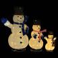 Preview: LED-Schneemann Familie Weihnachtsfigur Luxus-Gewebe