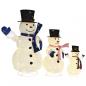 Preview: LED-Schneemann Familie Weihnachtsfigur Luxus-Gewebe