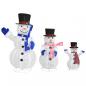 Preview: LED-Schneemann Familie Weihnachtsfigur Luxus-Gewebe