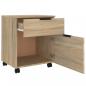 Preview: Mobiler Aktenschrank mit Rollen Sonoma-Eiche 45x38x54 cm