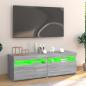 Preview: TV-Schrank mit LED-Leuchten Grau Sonoma 120x35x40 cm