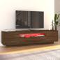 Preview: TV-Schrank mit LED-Leuchten Braun Eichen-Optik 160x35x40 cm