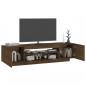 Preview: TV-Schrank mit LED-Leuchten Braun Eichen-Optik 160x35x40 cm