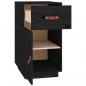 Preview: Schreibtisch-Schrank Schwarz 40x50x75 cm Massivholz Kiefer