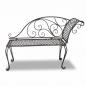 Preview: Garten-Chaiselongue 128 cm Stahl Antik Braun