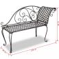 Preview: Garten-Chaiselongue 128 cm Stahl Antik Braun