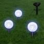 Preview: ARDEBO.de - Solarkugel 3 LED Gartenleuchten mit Erdspießen & Solarmodul