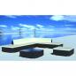 Preview: ARDEBO.de - 8-tlg. Garten-Lounge-Set mit Auflagen Poly Rattan Schwarz