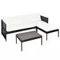 Preview: 3-tlg. Garten-Lounge-Set mit Auflagen Poly Rattan Braun