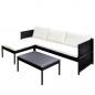 Preview: 3-tlg. Garten-Lounge-Set mit Kissen Poly-Rattan Schwarz