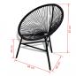 Preview: Garten-Mondstuhl Poly Rattan Schwarz