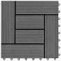 Preview: Graue Terrassenfliesen 11 Stk. 30 x 30 cm WPC 1 qm