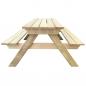 Preview: Picknicktisch 150x135x71,5 cm Holz