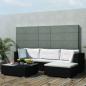 Preview: ARDEBO.de - 5-tlg. Garten-Lounge-Set mit Auflagen Poly Rattan Schwarz