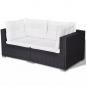 Preview: 5-tlg. Garten-Lounge-Set mit Auflagen Poly Rattan Schwarz