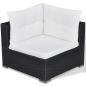 Preview: 5-tlg. Garten-Lounge-Set mit Auflagen Poly Rattan Schwarz