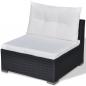 Preview: 5-tlg. Garten-Lounge-Set mit Auflagen Poly Rattan Schwarz