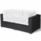 Preview: 6-tlg. Garten-Lounge-Set mit Auflagen Poly Rattan Schwarz