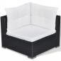 Preview: 6-tlg. Garten-Lounge-Set mit Auflagen Poly Rattan Schwarz