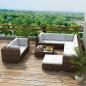 Preview: ARDEBO.de - 10-tlg. Garten-Lounge-Set mit Auflagen Poly Rattan Braun