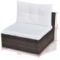 Preview: 10-tlg. Garten-Lounge-Set mit Auflagen Poly Rattan Braun