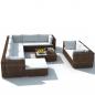 Preview: 10-tlg. Garten-Lounge-Set mit Auflagen Poly Rattan Braun