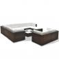 Preview: 10-tlg. Garten-Lounge-Set mit Auflagen Poly Rattan Braun