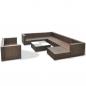 Preview: 10-tlg. Garten-Lounge-Set mit Auflagen Poly Rattan Braun