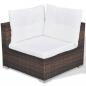 Preview: 10-tlg. Garten-Lounge-Set mit Auflagen Poly Rattan Braun