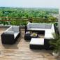 Preview: ARDEBO.de - 10-tlg. Garten-Lounge-Set mit Auflagen Poly Rattan Schwarz