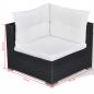 Preview: 10-tlg. Garten-Lounge-Set mit Auflagen Poly Rattan Schwarz