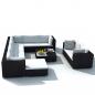 Preview: 10-tlg. Garten-Lounge-Set mit Auflagen Poly Rattan Schwarz